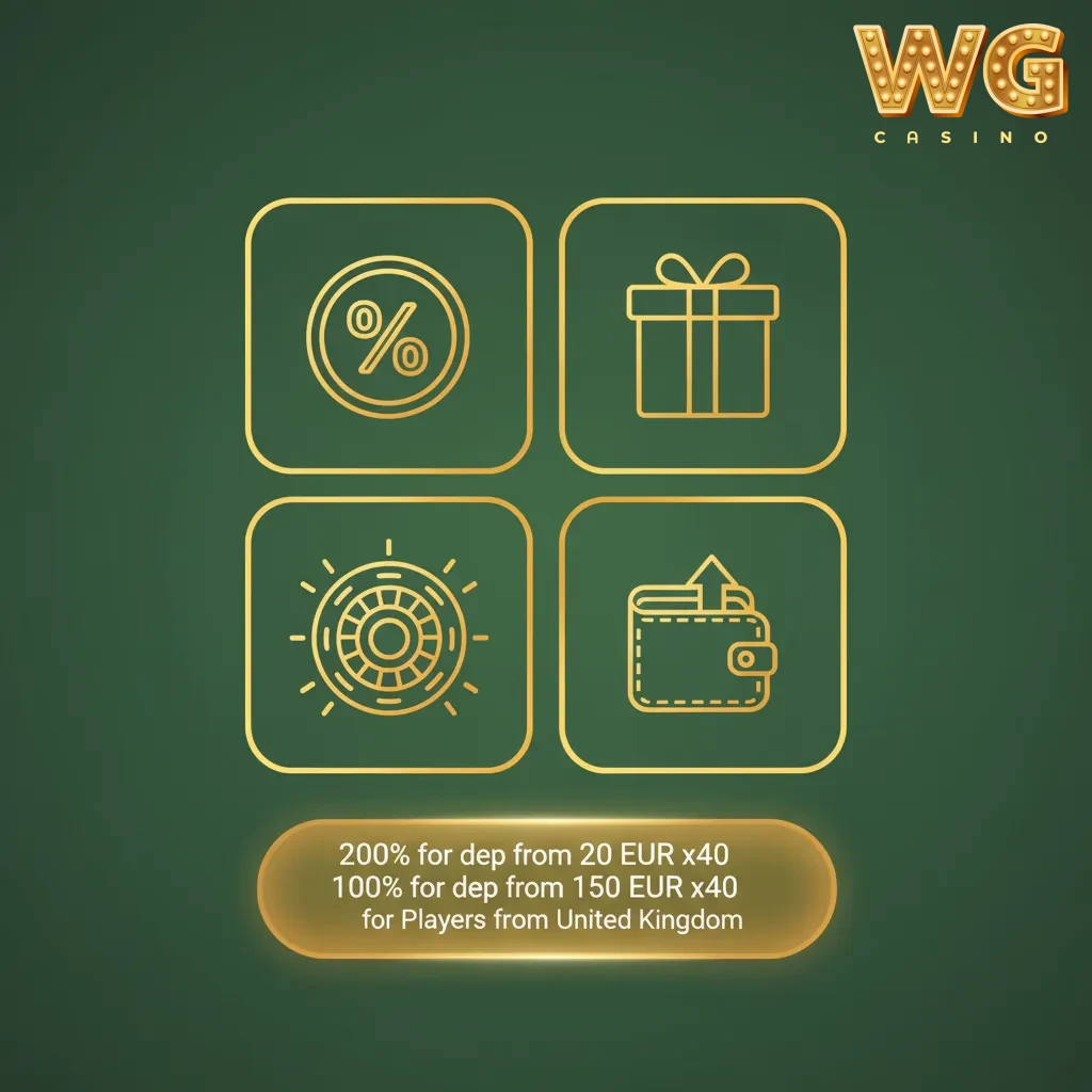 Casino welcome bonus: 200% from €20 x40, 100% from €150 x40, 150% from €300 x40. EUR converts to GBP at checkout.