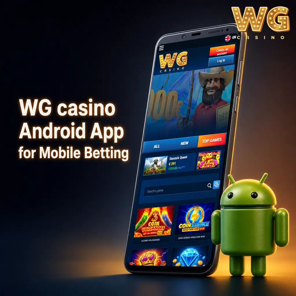 WG casino Android app download for mobile sports betting, casino games, live casino and Cashier tools
