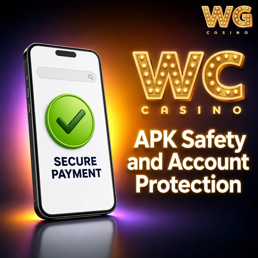 WG casino APK safety page highlighting SSL encryption, 18+ account checks and KYC withdrawal protection