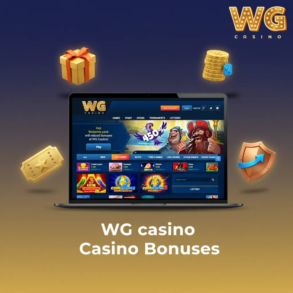 WG Casino bonuses: welcome bundle, weekly reload, free spins, slots cashback, live casino insurance, high roller.