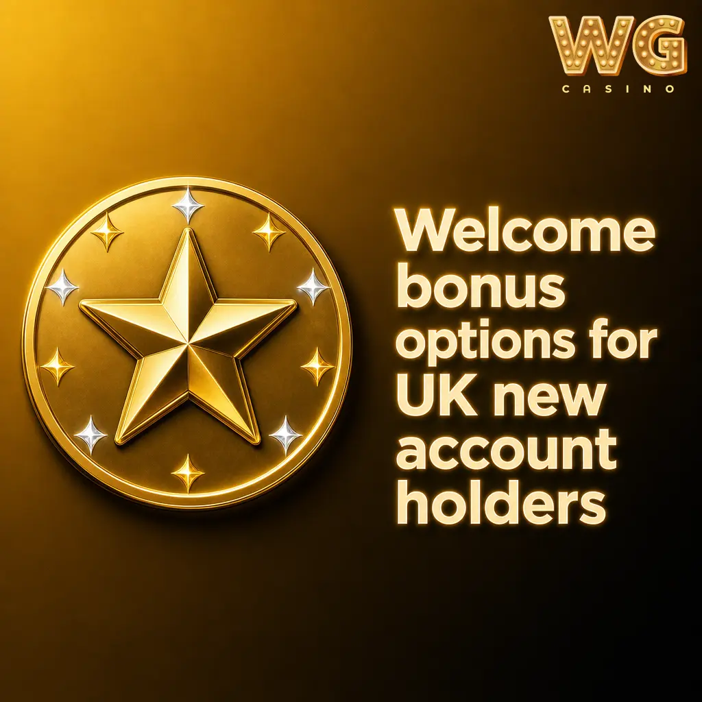 UK WG casino welcome bonus tiers showing deposit levels, bonus sizes and x40 wagering for new account holders