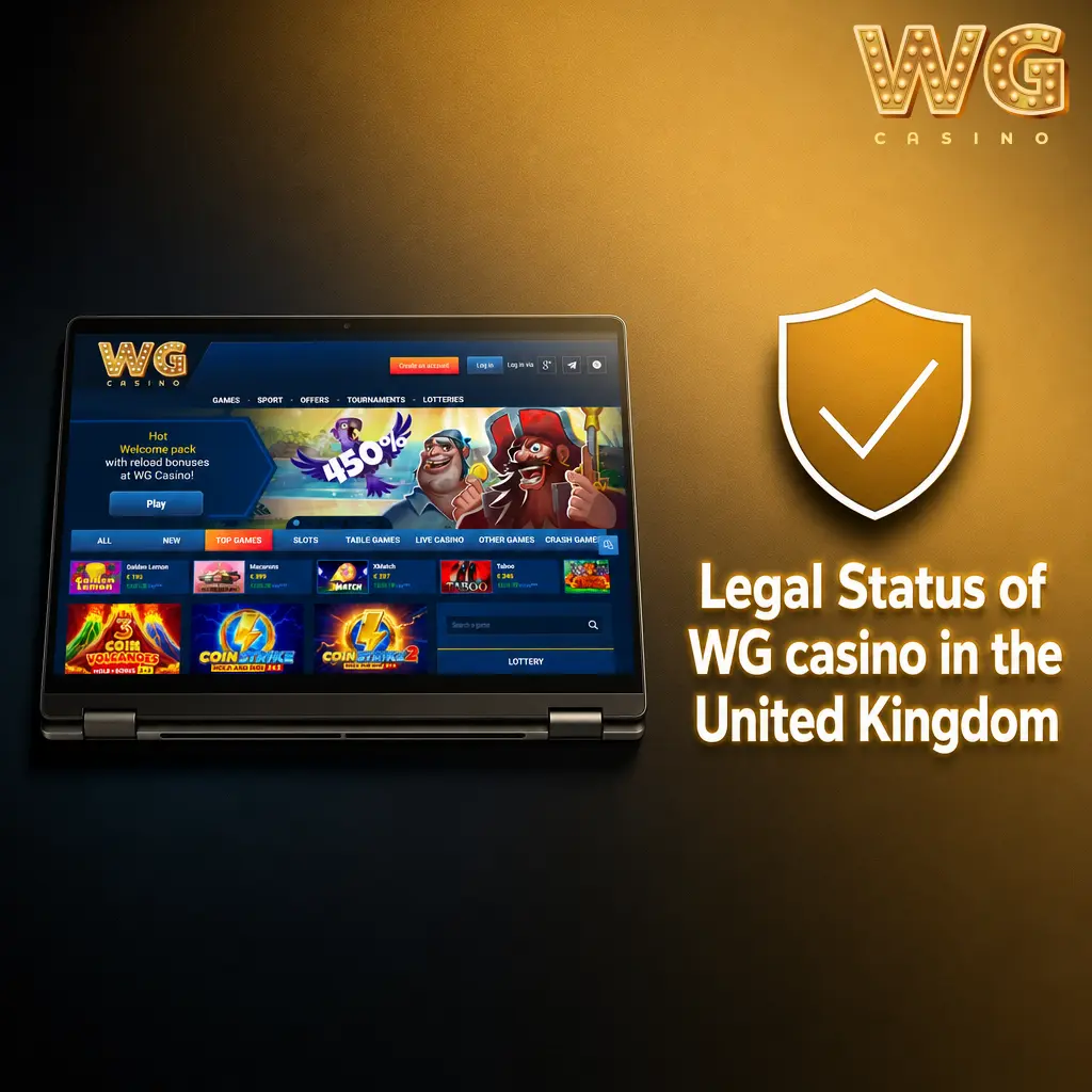 WG casino United Kingdom legal status notice with licence details pending confirmation