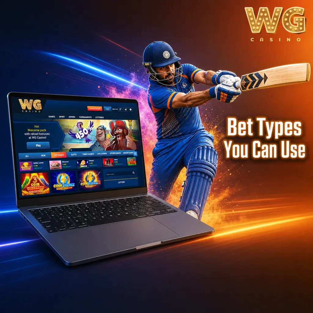 WG Casino bet slip showing single, accumulator and system bets with stake, odds and potential return
