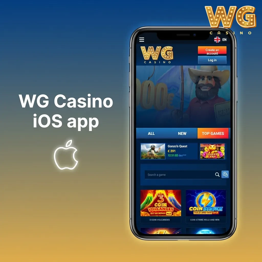 No native iOS app; use WG Casino mobile site or add a Safari PWA shortcut for full-screen play and notifications.