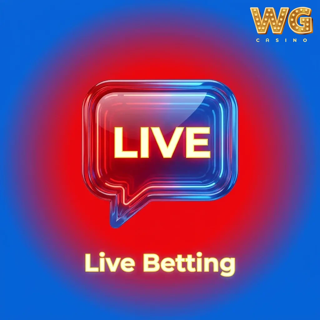 WG casino live betting interface with real-time odds, bet slip, and multiple sports markets for quick in-play wagering