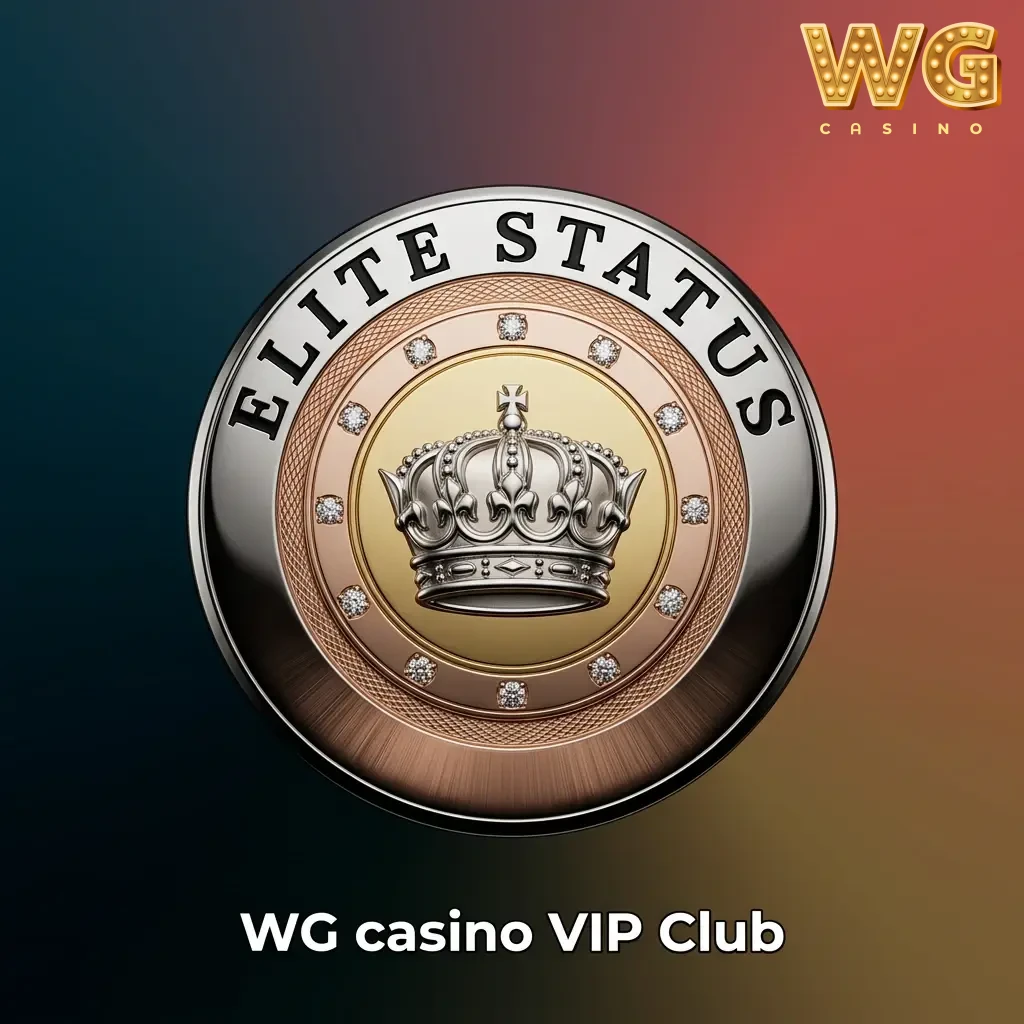 WG casino VIP Club tiers showing rewards, bonuses, personalised service, and account status tracking for regular players