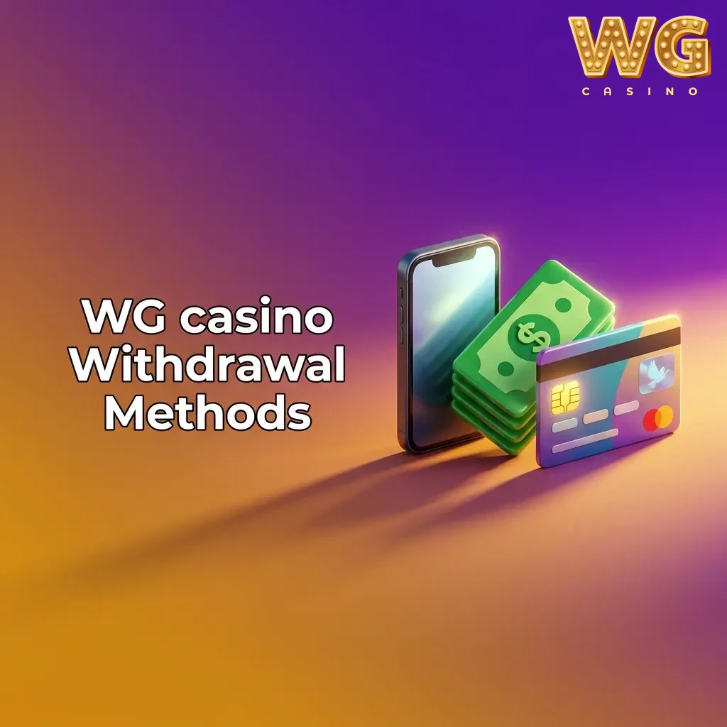 WG casino withdrawal methods showing Visa, Mastercard, BTC, ETH and USDT ERC20 with secure payout and verification steps